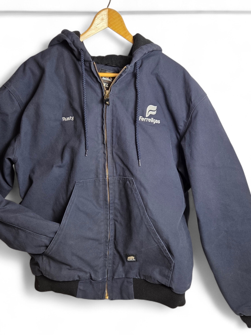Berne Workwear Men's XL Insulated Hooded Duck Jacket Heavyweight Work Coat